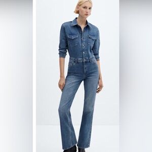 Mango Women's Blue Denim Overalls